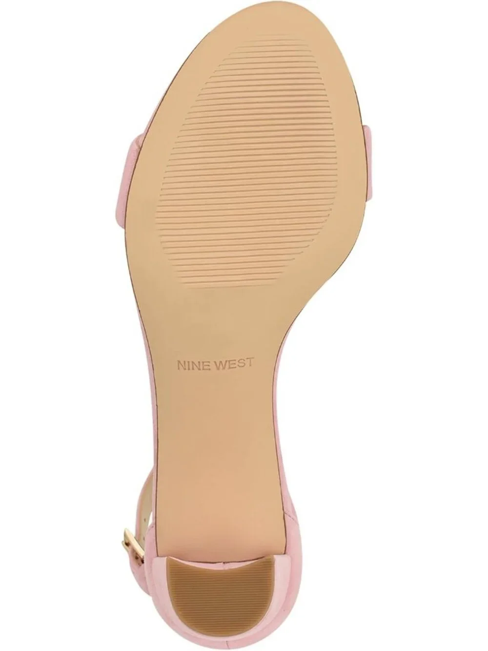Women's Light Pink Suede Round Toe Ankle Strap Wnpruce Block Heeled Sandal Shoes
